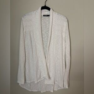 Cure. White Open Front Ribbed Cardigan SZ Small Basics Soft Capsule Feminine